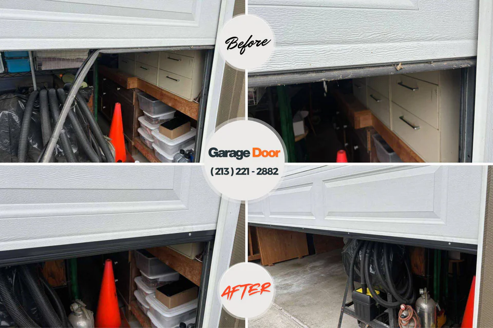 Before and after: garage door repair Westwood, PA
